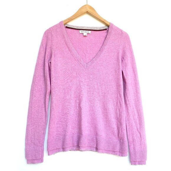 Banana Republic Womens Wool Cashmere Blend Sweater Italian Yarn Double Hem Pink - Picture 1 of 10